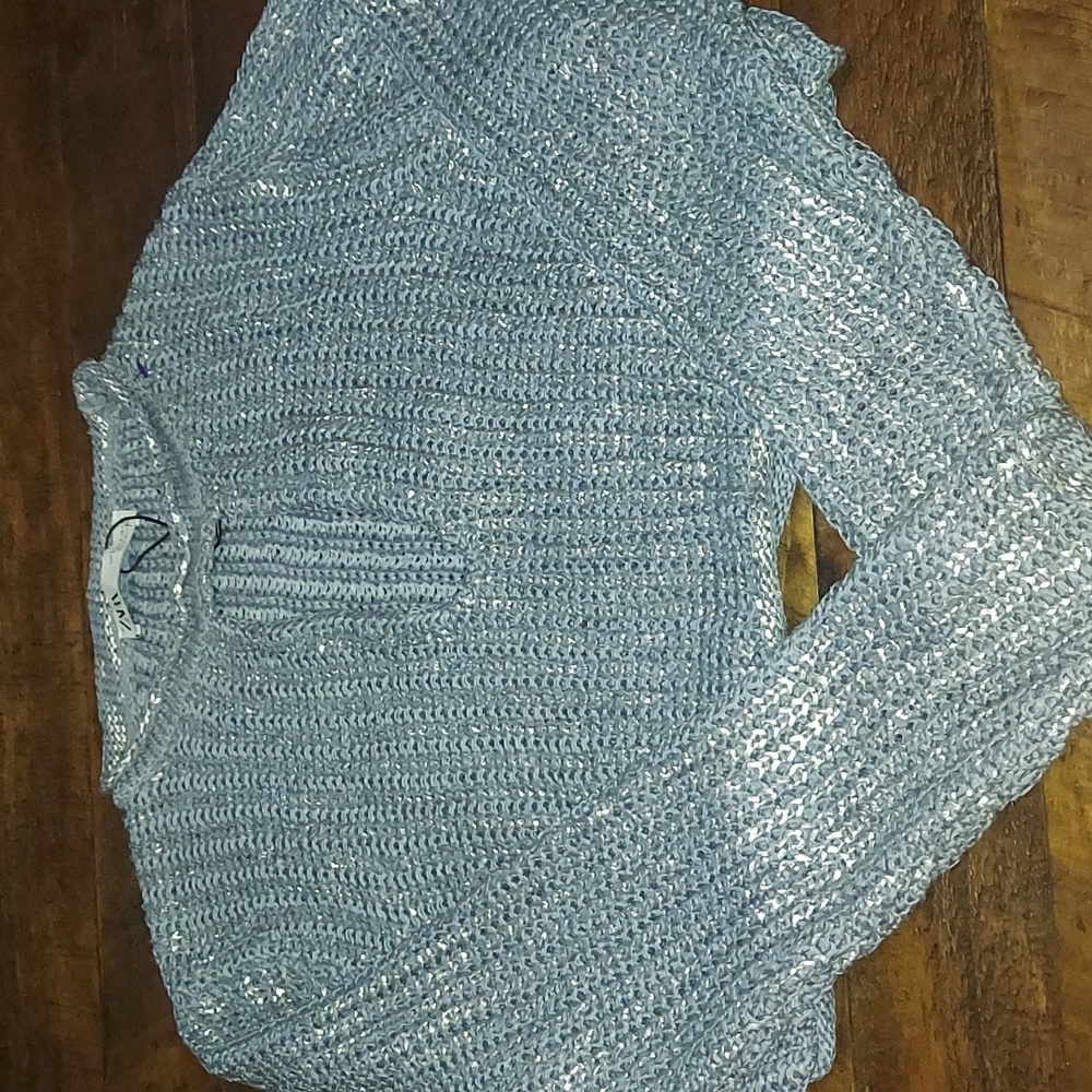 Zara silver cable knit sweater